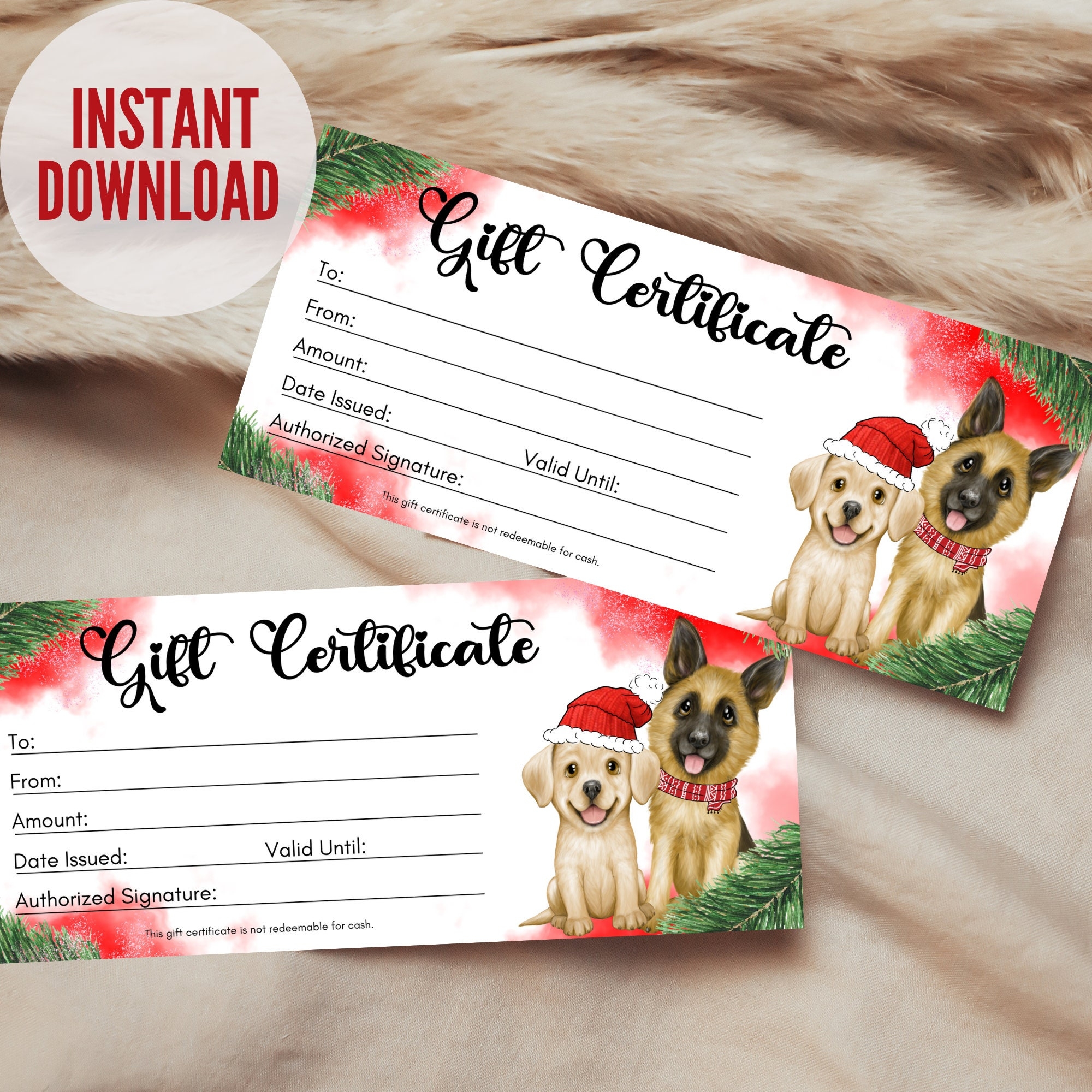Dog Gift Certificate Pet Gift Voucher Pet Gift Coupon Instant Download Ready To Print Cute Dog Grooming Christmas Coupon Etsy