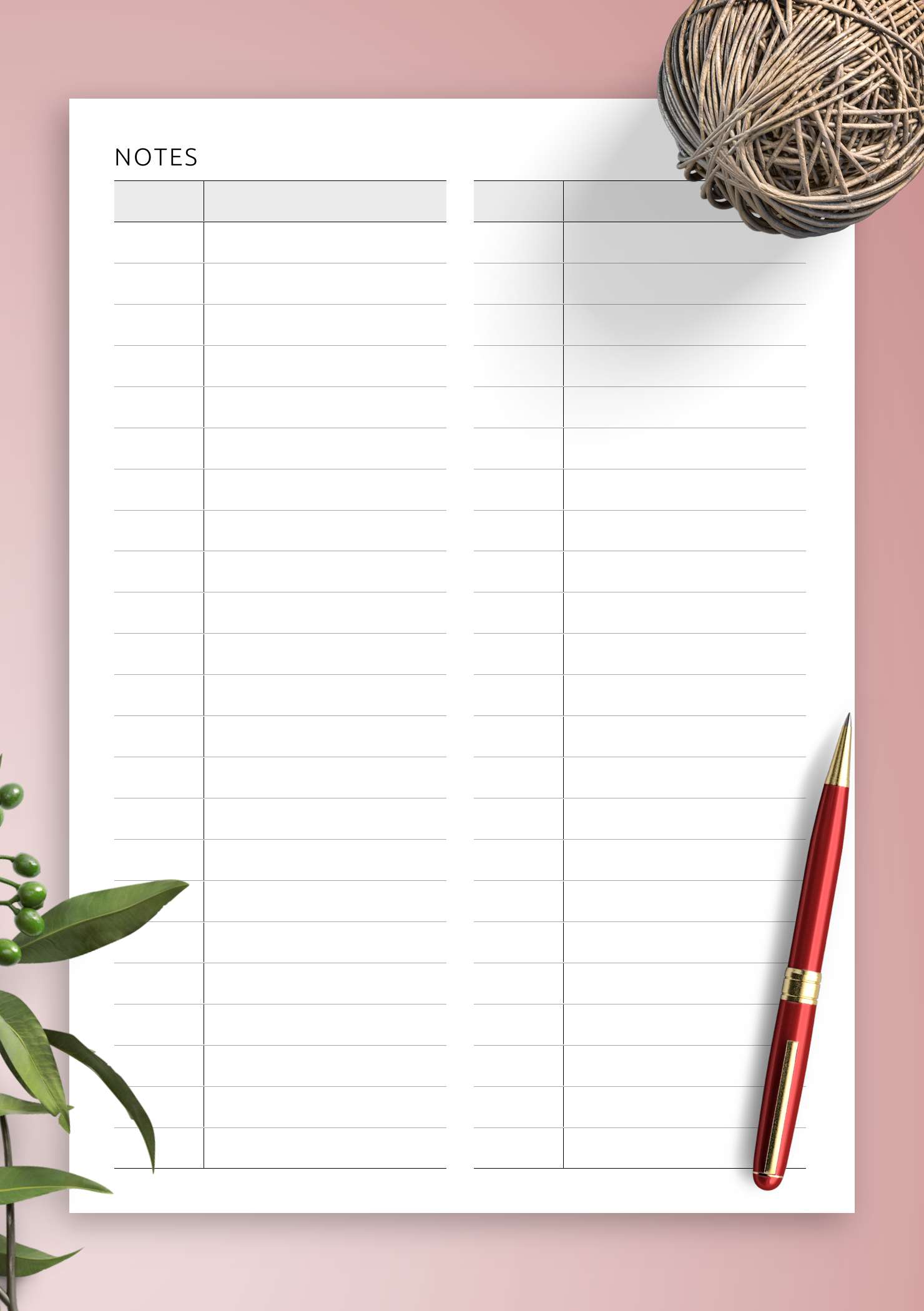 Download Printable List 2 Column PDF