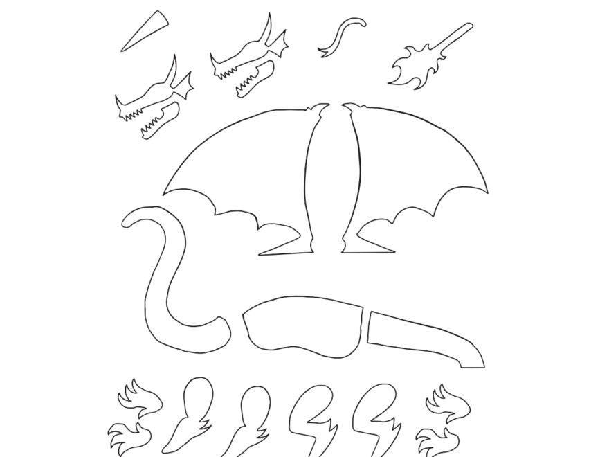 Dragon 1 3D Pen Stencil 3Doodler