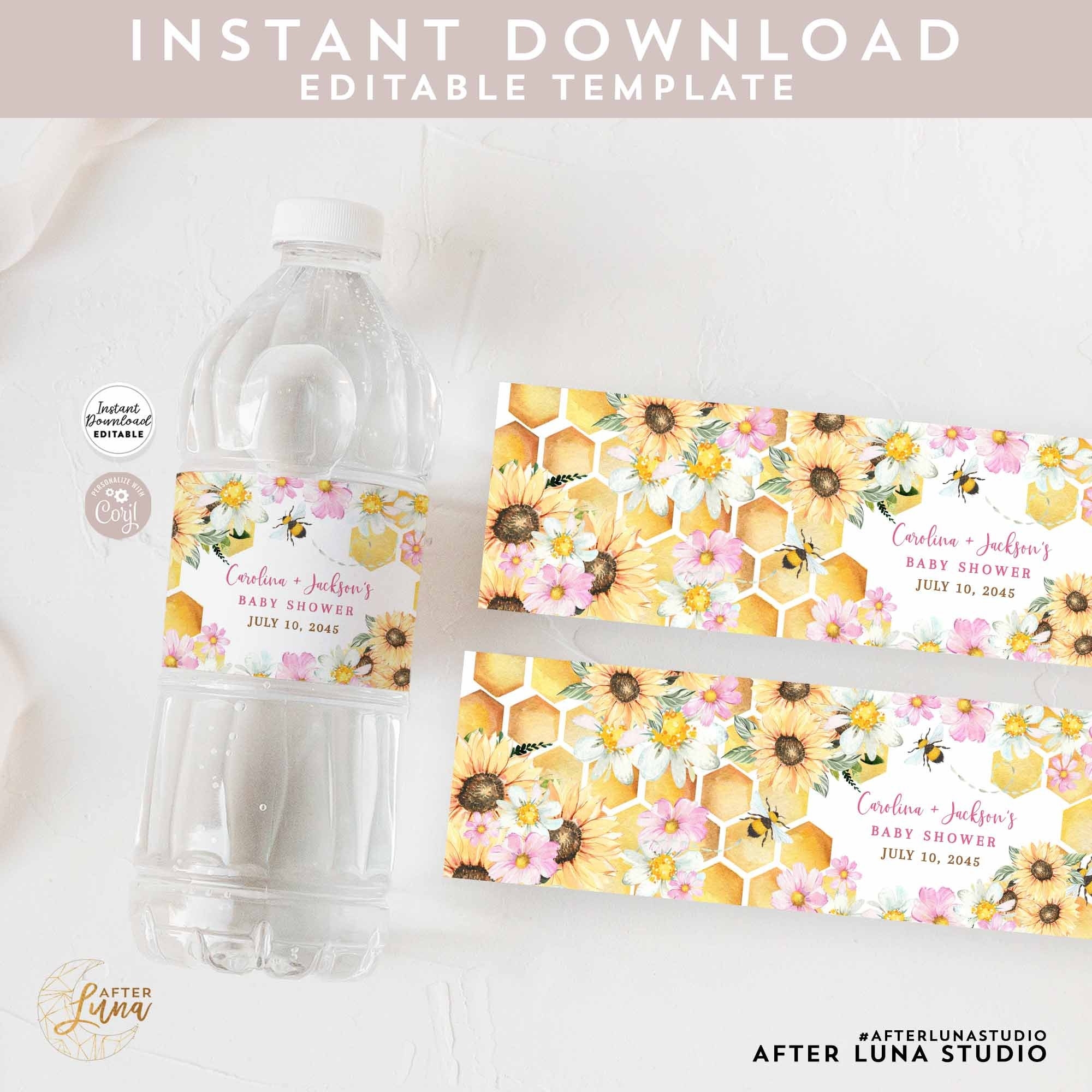 Free Printable Sunflower Labels For Water Bottles