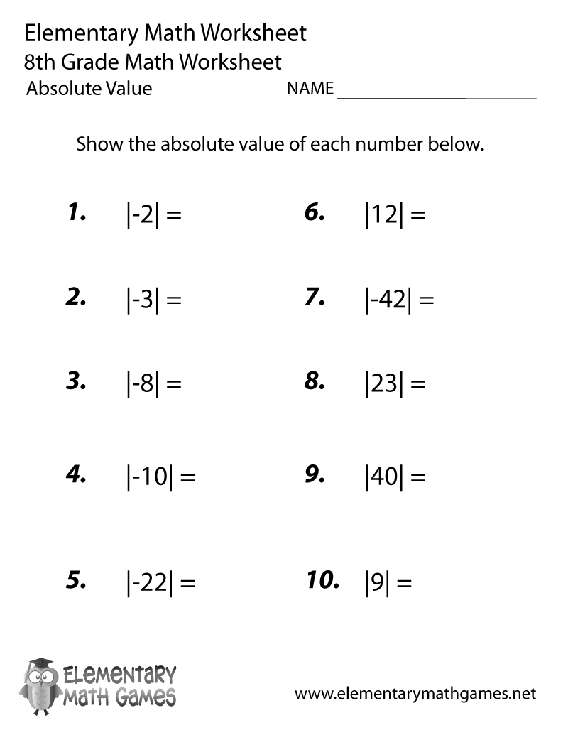 Grade 8 Algebra Printable Worksheets