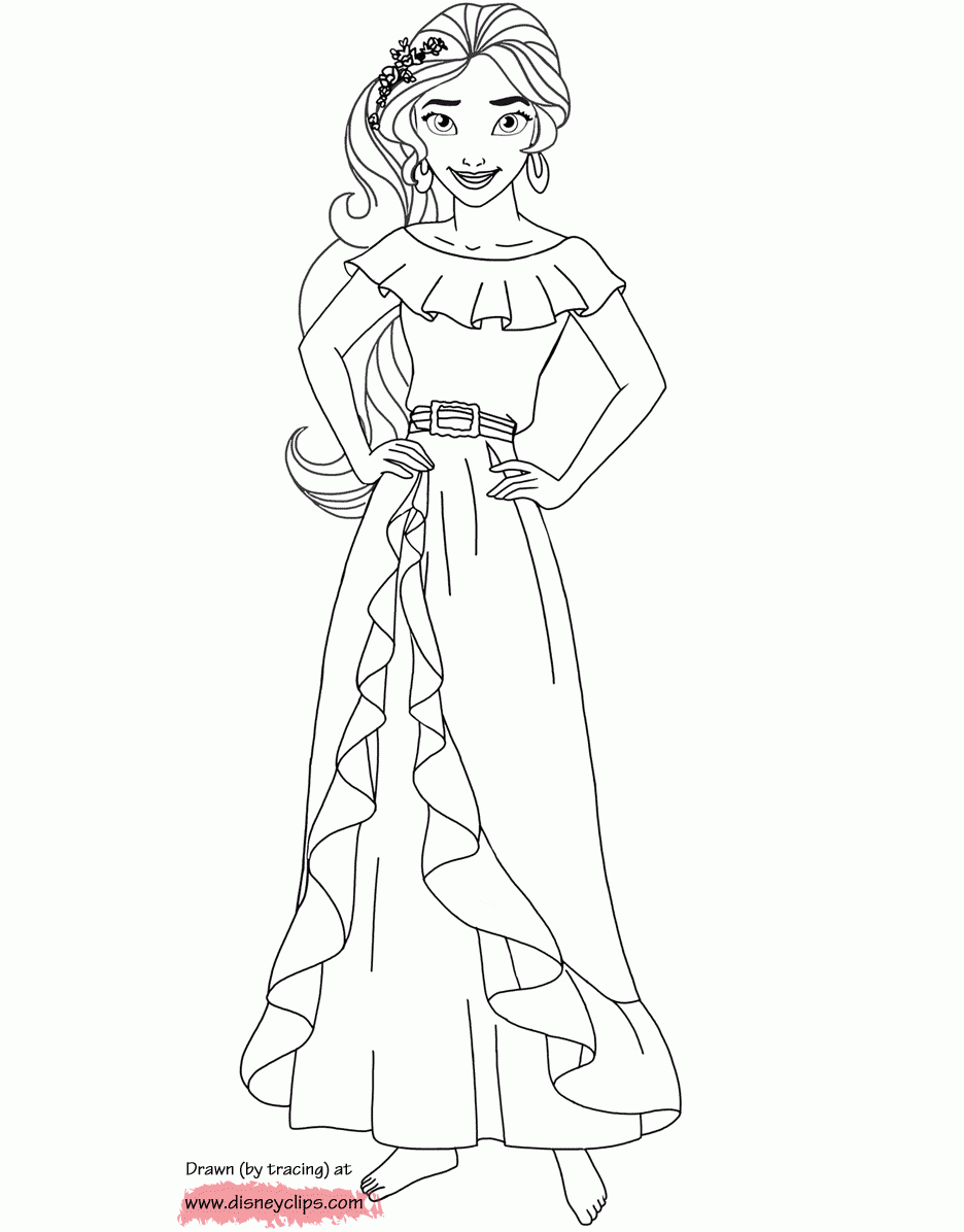 Elena Of Avalor Coloring Page Printable
