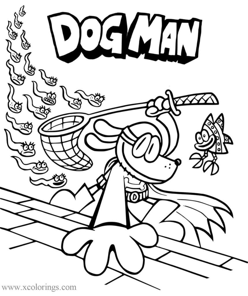 Fish Flippy And Dog Man Coloring Pages XColorings