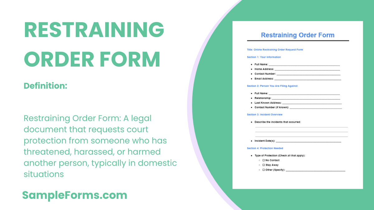 FREE 12 Restraining Order Form Samples PDF MS Word Google Docs