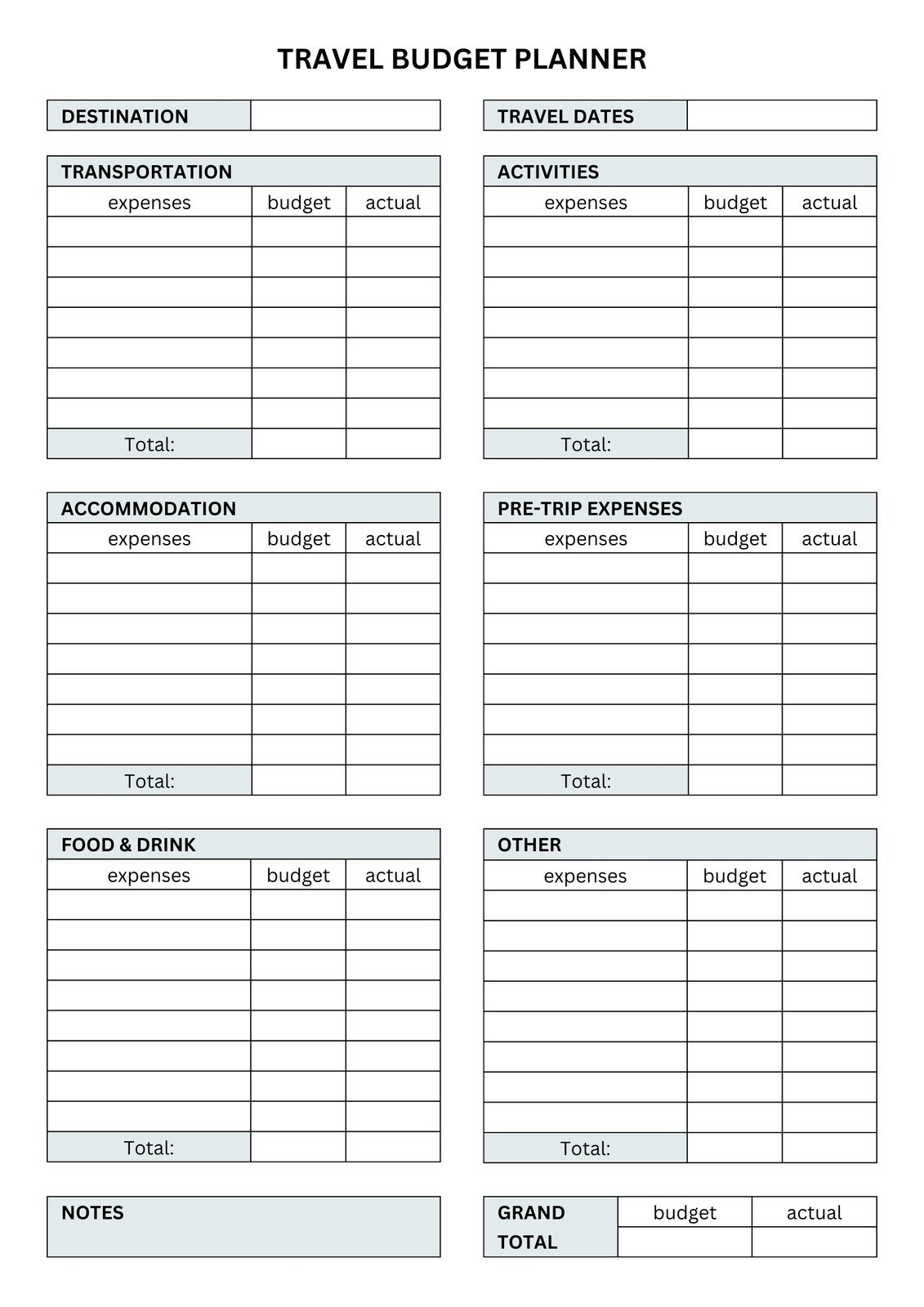 Free And Customizable Budget Templates Worksheets Library