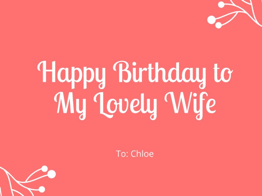 Free Birthday Card For Wife Templates Editable And Printable