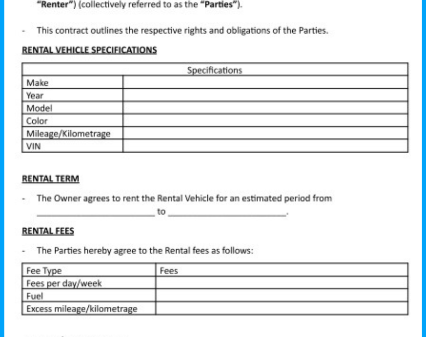 Free Car Rental Agreement Template To Help You Win More Clients