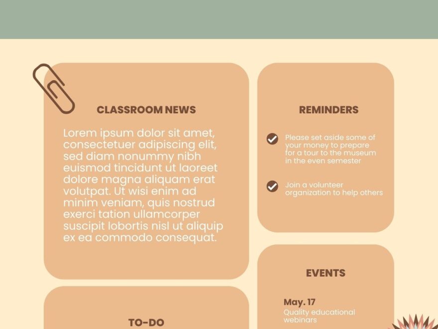 Free Custom Printable Classroom Newsletter Templates Canva
