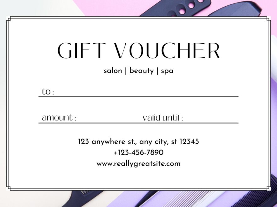 Free Custom Printable Hair Salon Gift Certificate Templates Canva