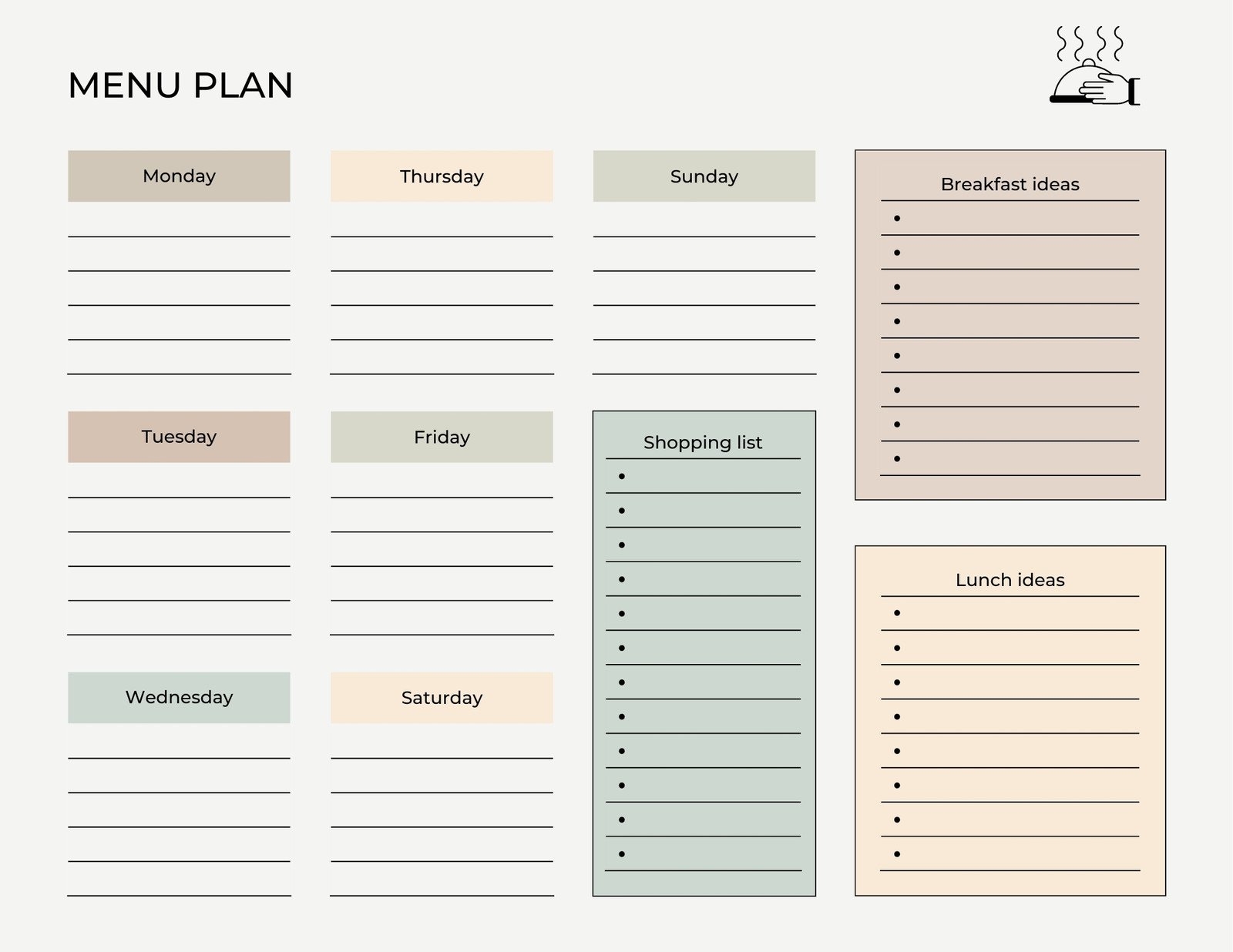 Plan A Healthy Lunch Printable Worksheet