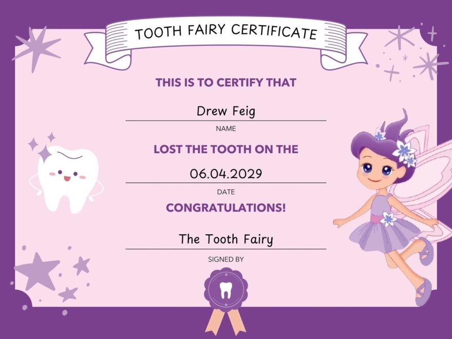 Free Customizable Tooth Fairy Certificate Templates Canva