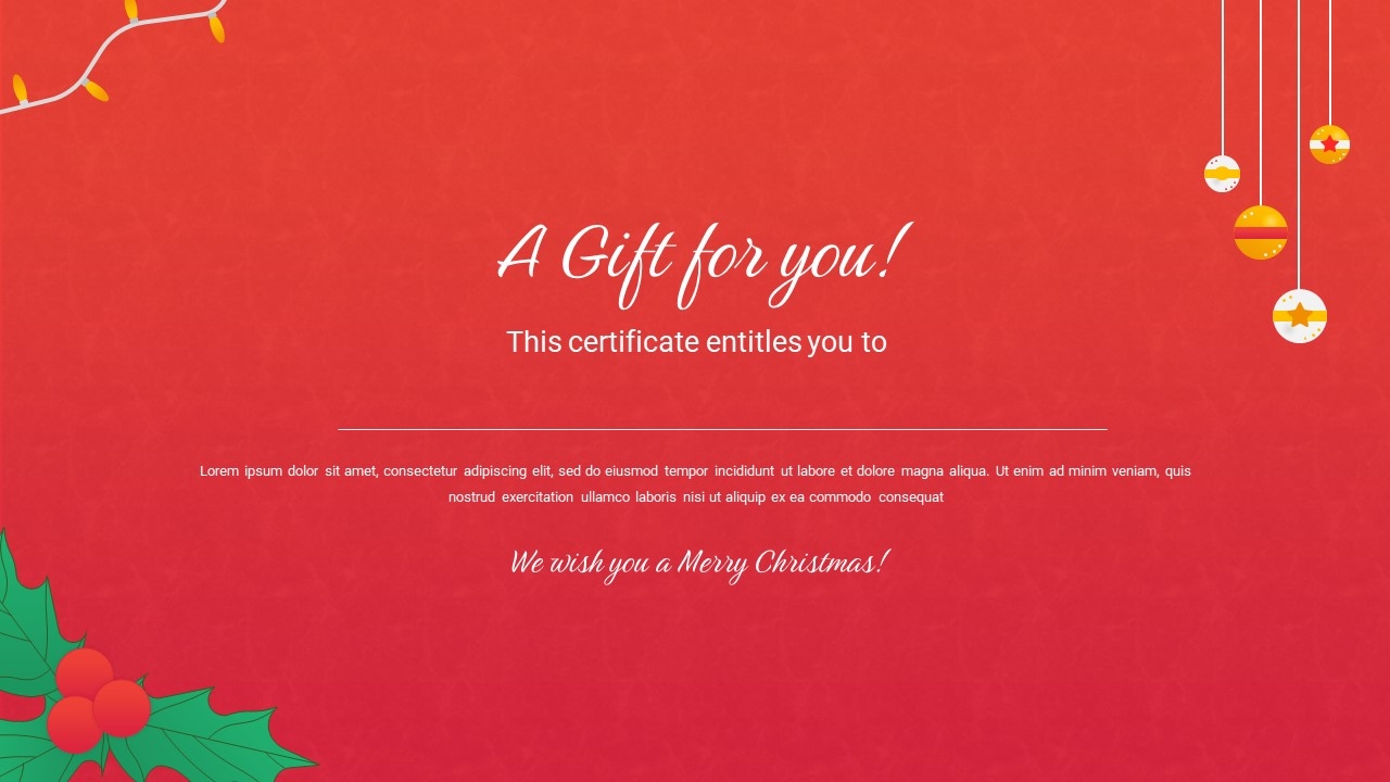Free Google Slides Christmas Gift Template PowerPoint