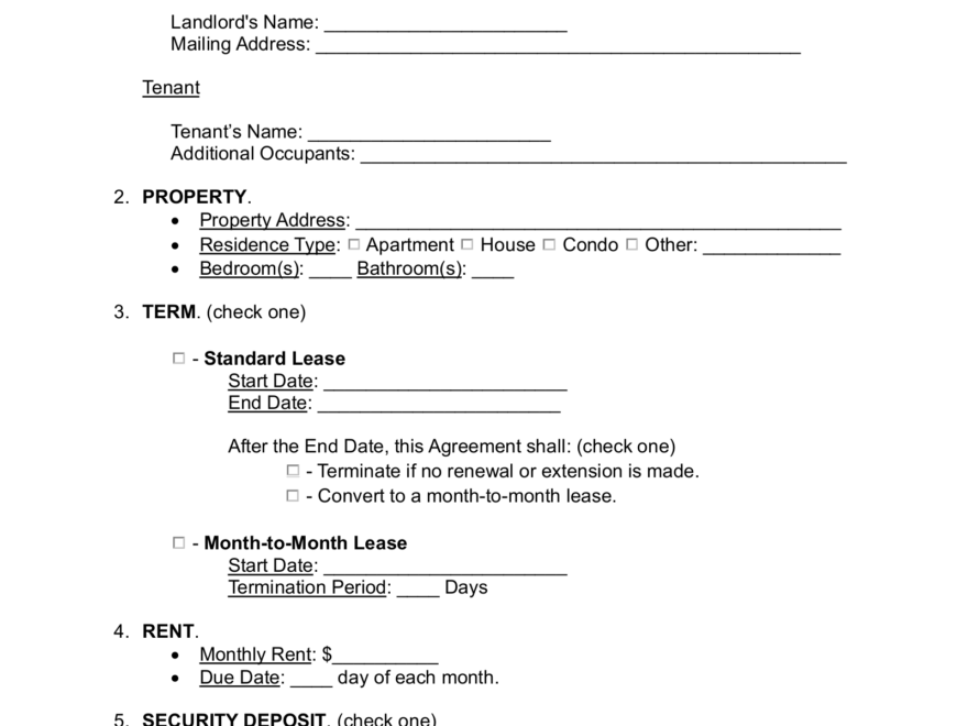 Free Ohio Lease Agreement Templates 6 PDF Word EForms