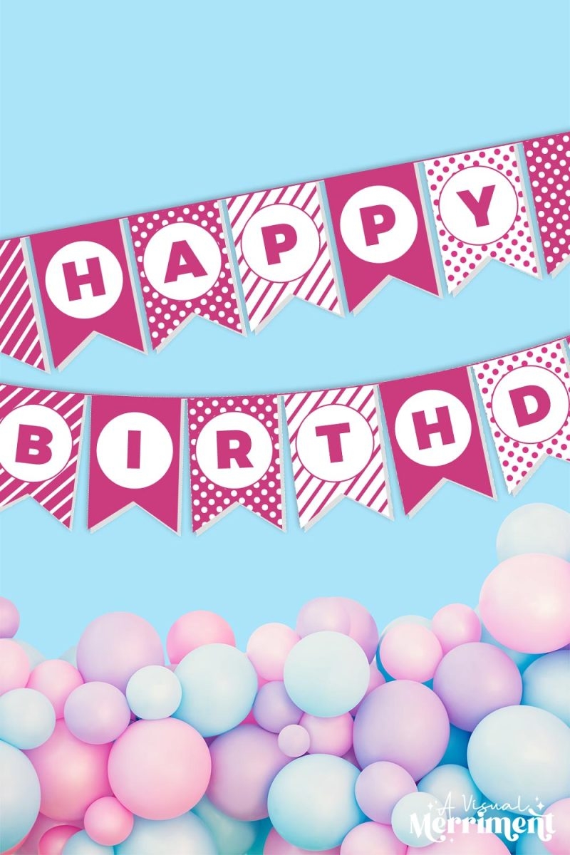 Happy Birthday Banner Printable Free