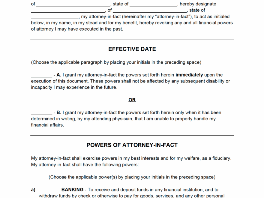 Free Power Of Attorney Forms 12 PDF Word