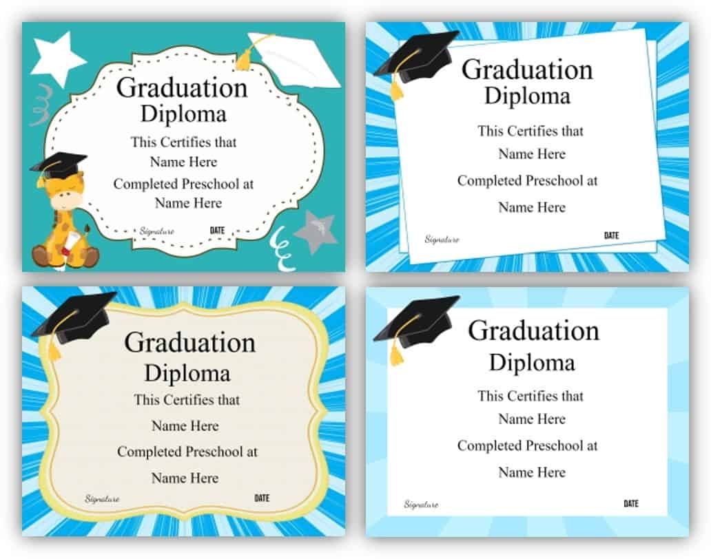 Free Printable Graduation Certificates For Preschool