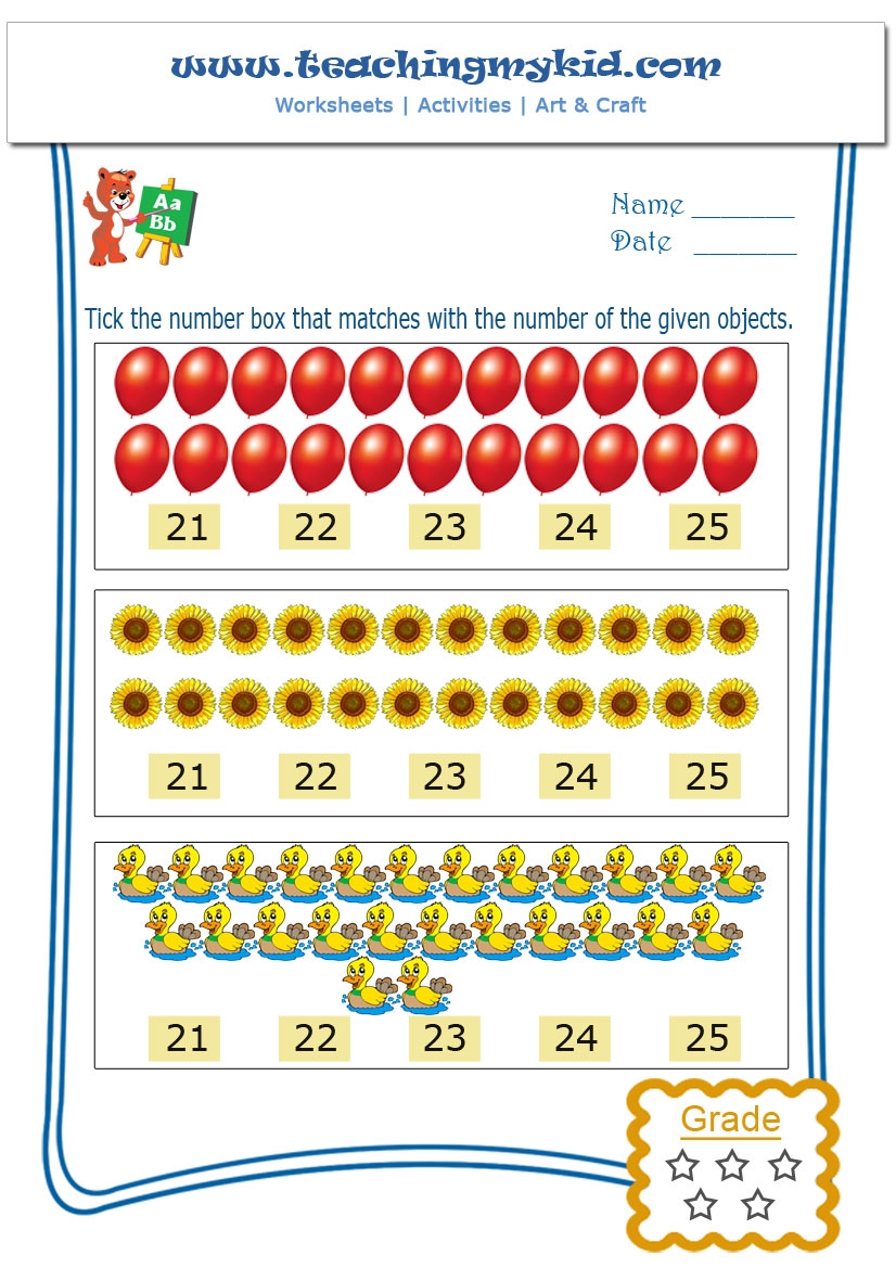 Free Preschool Printables Match With Number Worksheet 5 Worksheets Library
