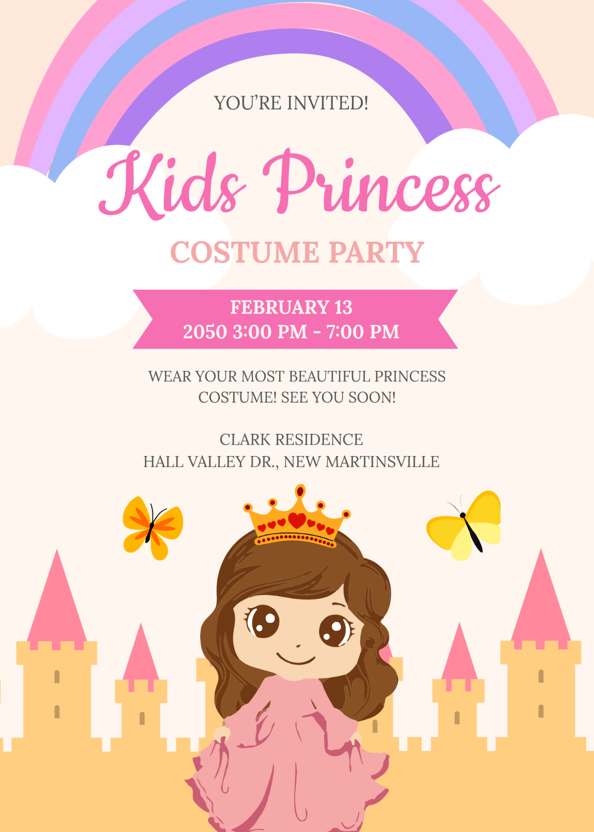 Free Printable Princess Party Royal Invitations