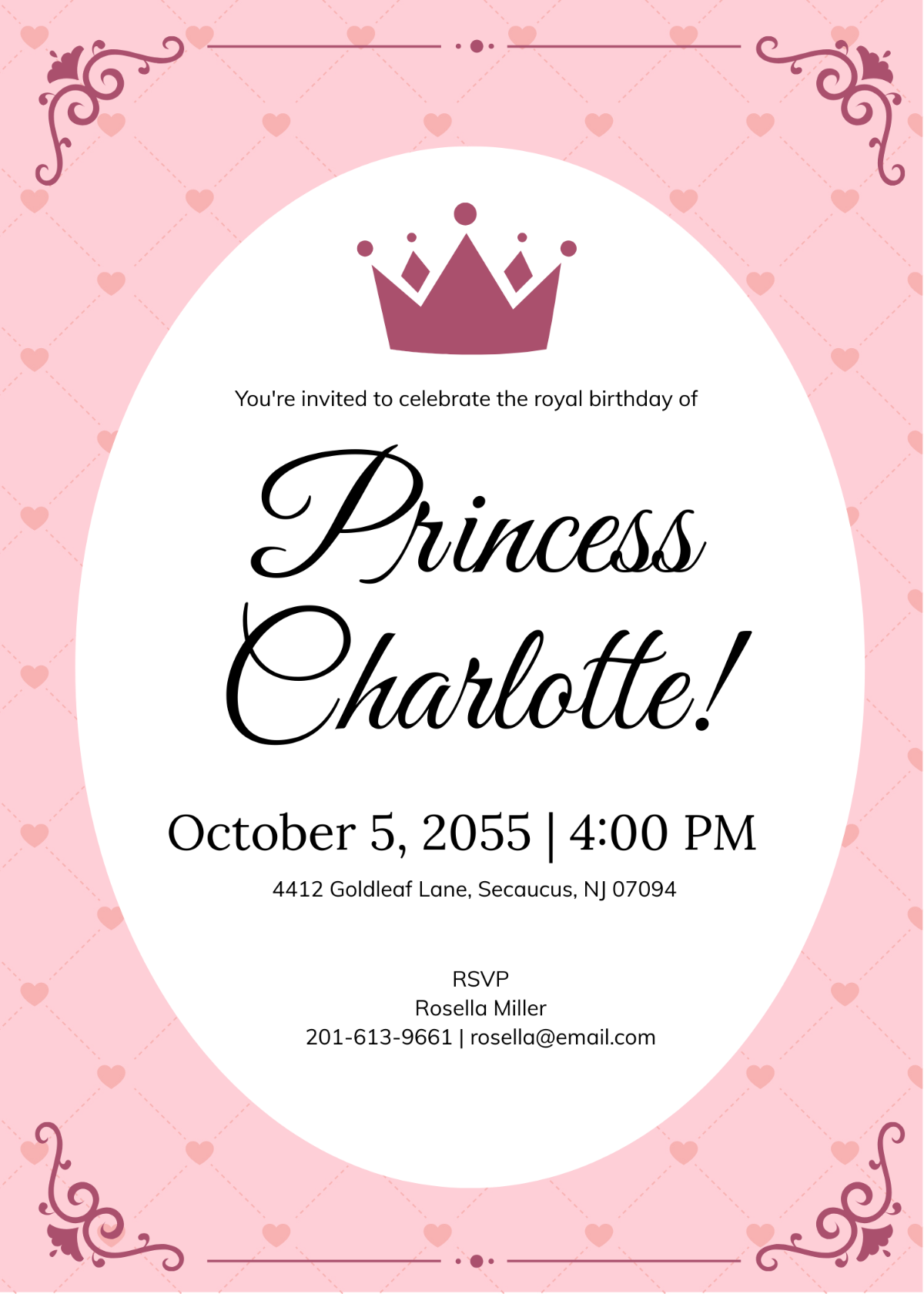 Free Princess Invitation Templates Editable And Printable