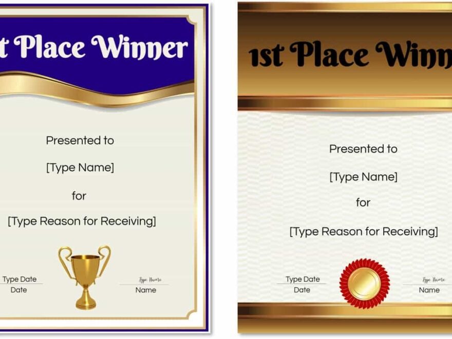 FREE Printable And Editable Winner Certificate Template