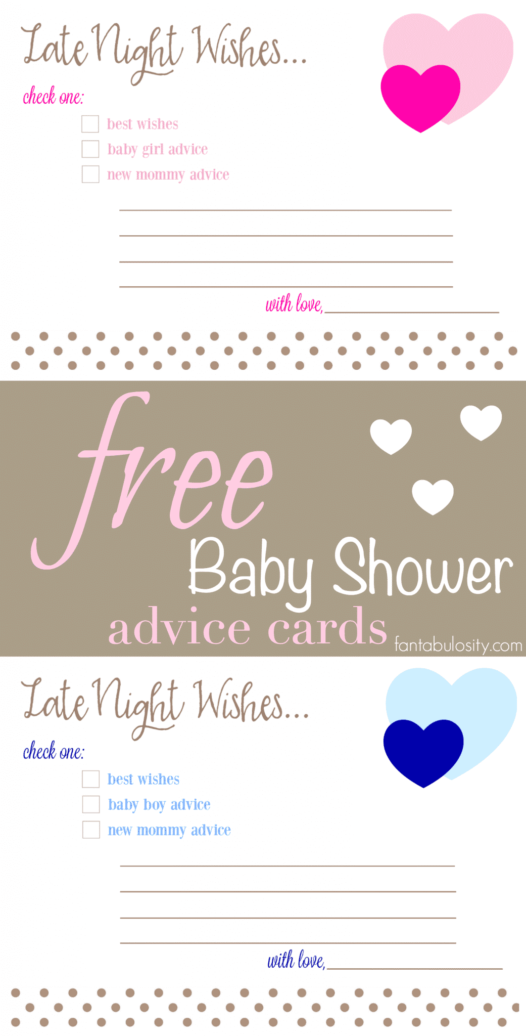 Free Printable Baby Shower Advice Best Wishes Cards Fantabulosity