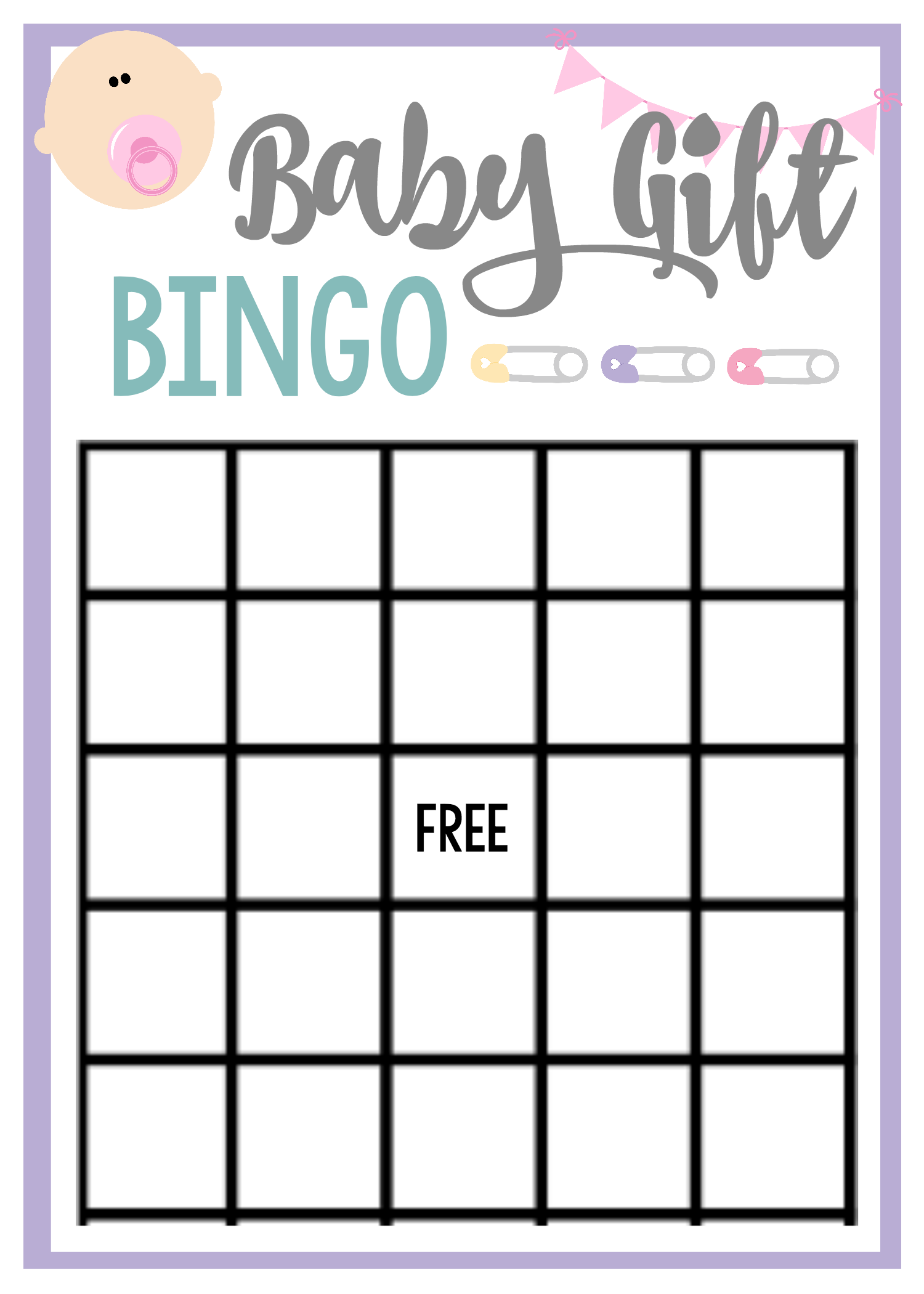 Baby Shower Gift Bingo Cards Free Printable
