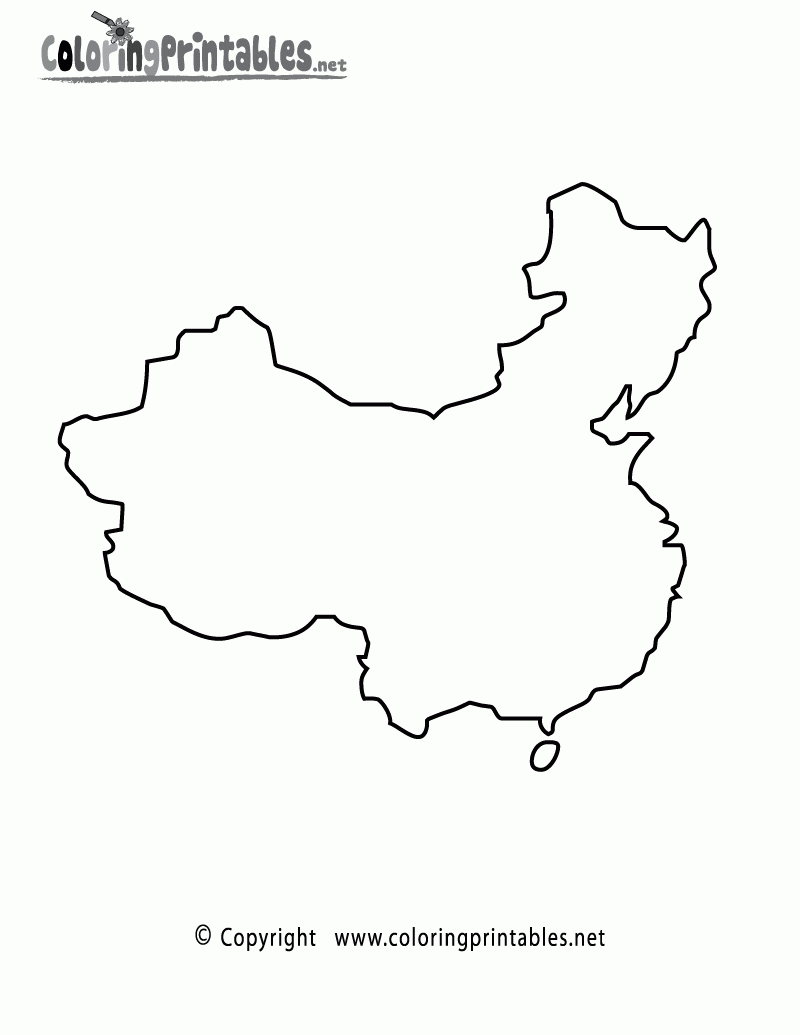 Free Printable China Map Coloring Page