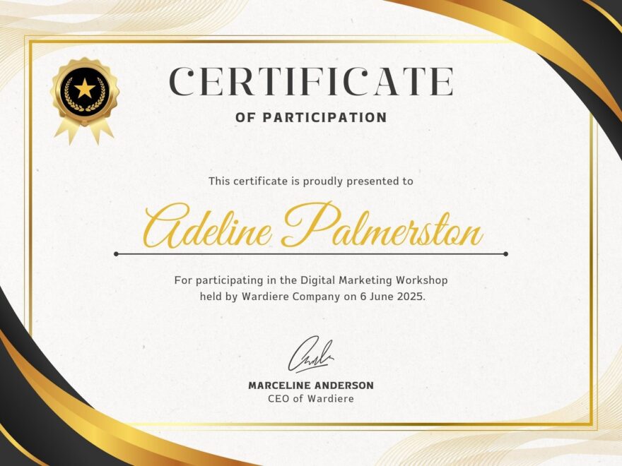 Free Printable Custom Participation Certificate Templates Canva
