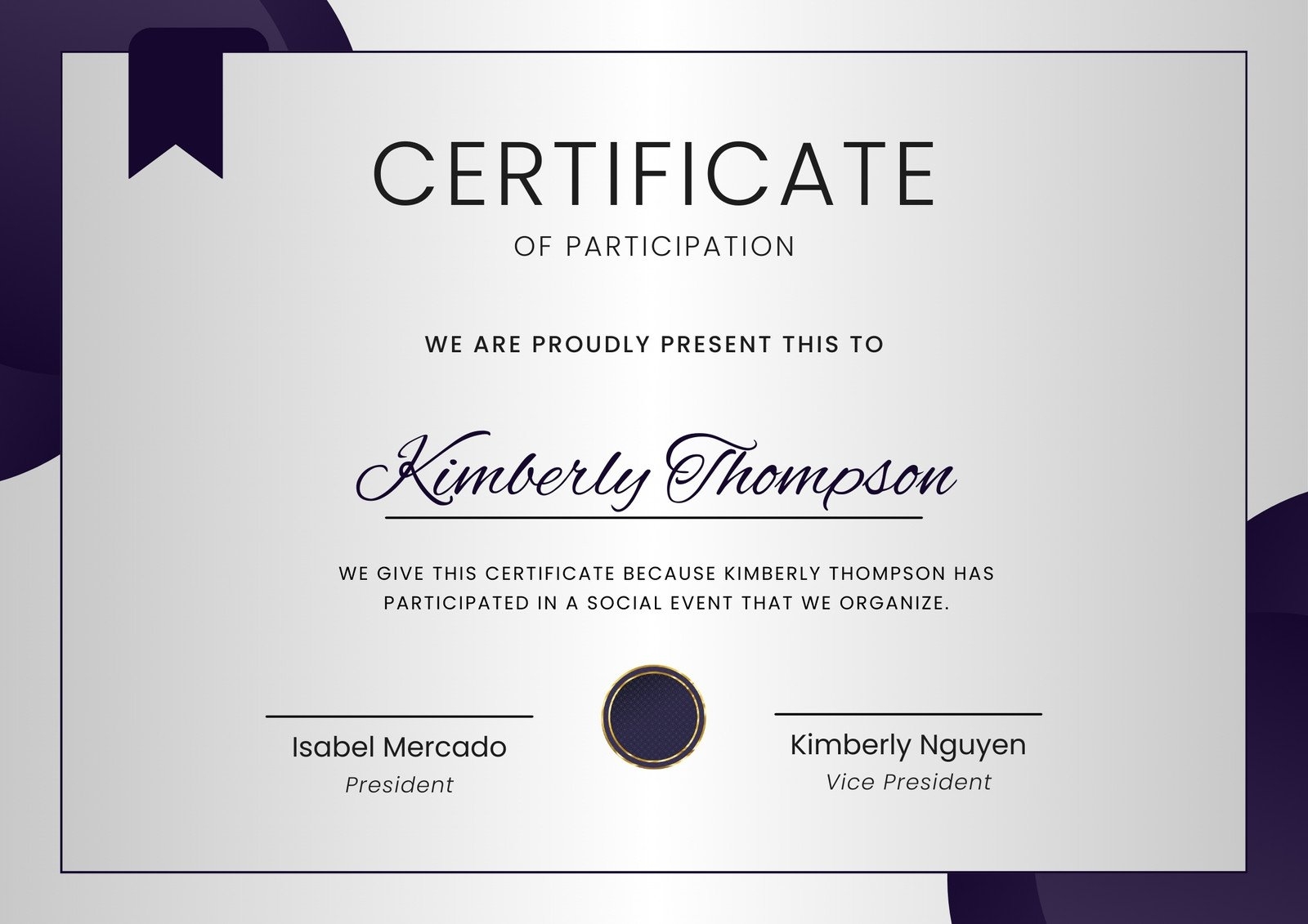 Free Printable Custom Participation Certificate Templates Canva