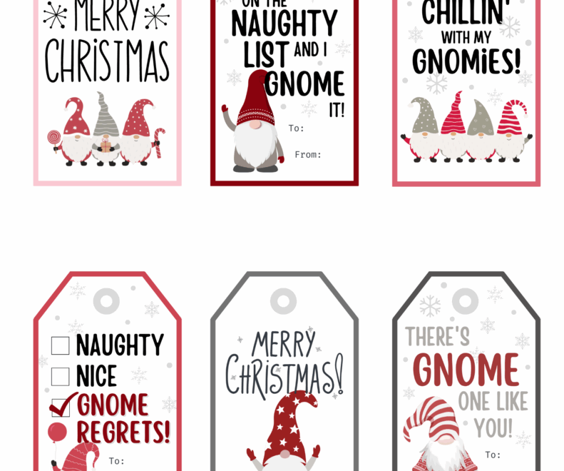 Free Printable Gnome Christmas Gift Tags Baking You Happier