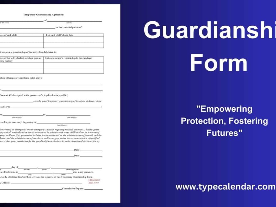 Free Printable Guardianship Form Templates PDF Word