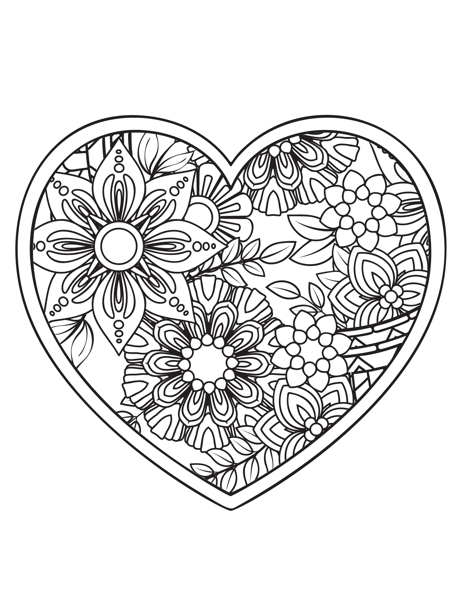 Free Heart Printable Coloring Pages For Adults