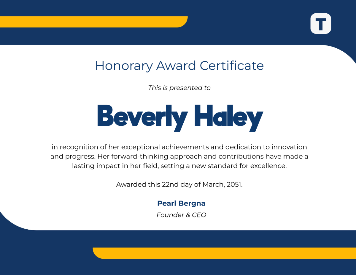 Printable Honorary Texan Certificate