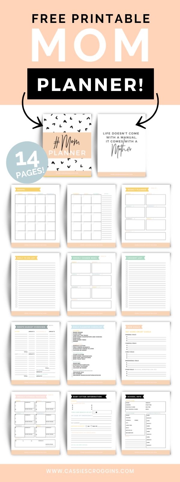 Free Printable Mom Planner 45 Page Ultimate Mom Planner 