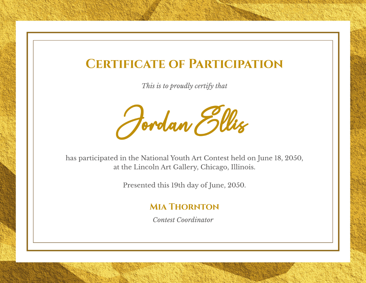 Free Printable Participation Certificate Templates To Customize Online