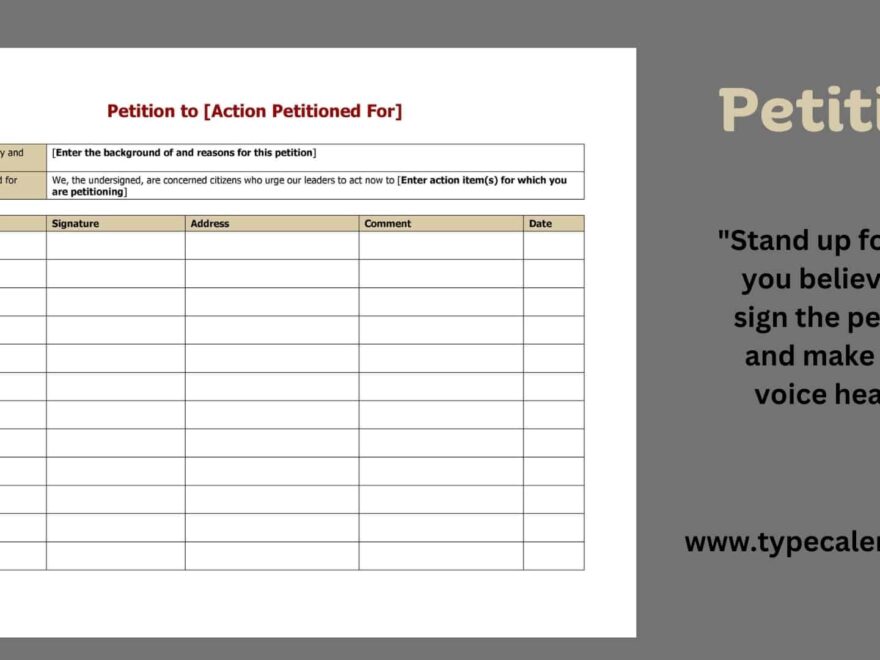 Free Printable Petition Templates Word PDF Google Docs Forms