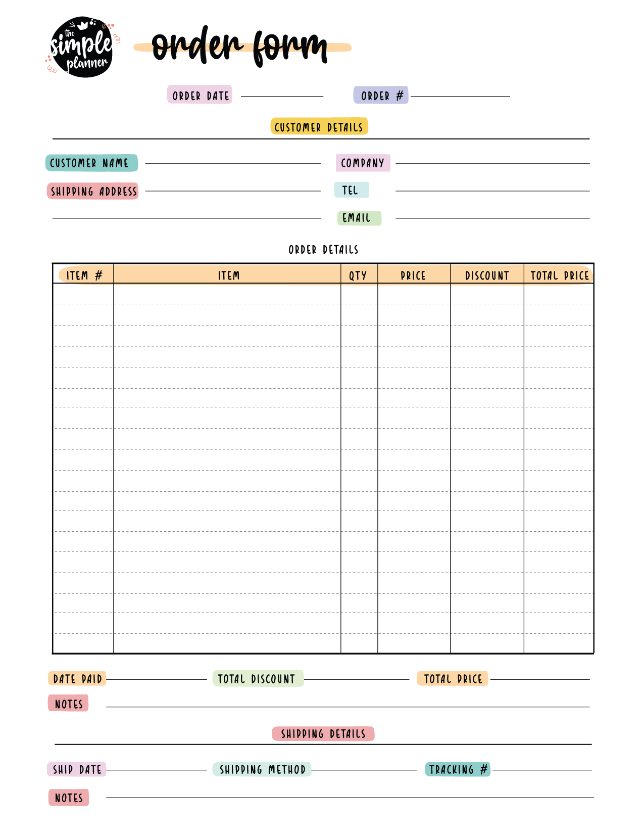 FREE Printable Purchase Order Template World Of Printables