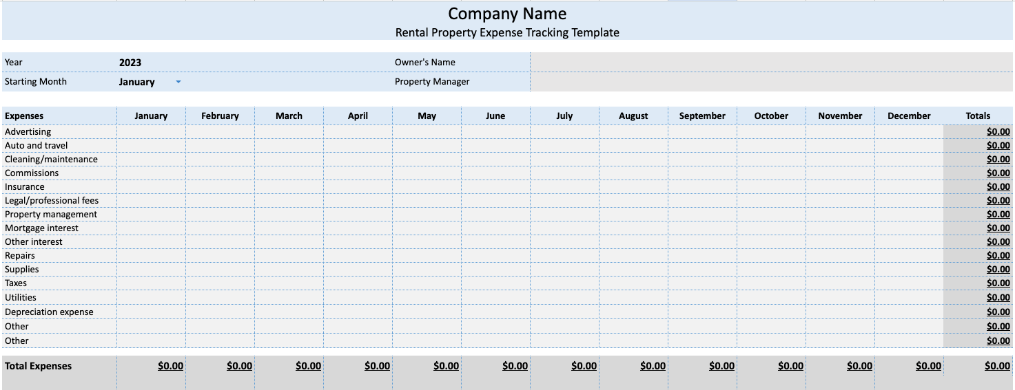 Free Rental Property Expenses Spreadsheet An Alternative 