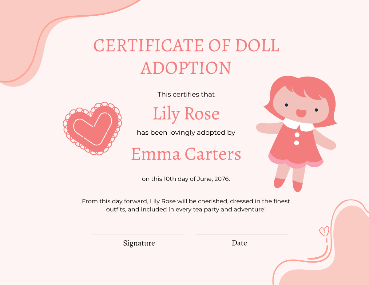 Free Teddy Bear Adoption Certificate Template To Edit Online