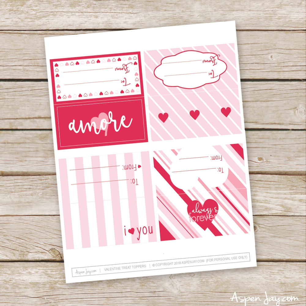 Free Valentines Treat Bag Toppers Aspen Jay