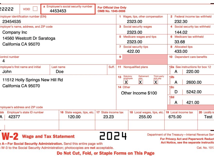 Free W2 Form Generator Create A W2 Form In One Click
