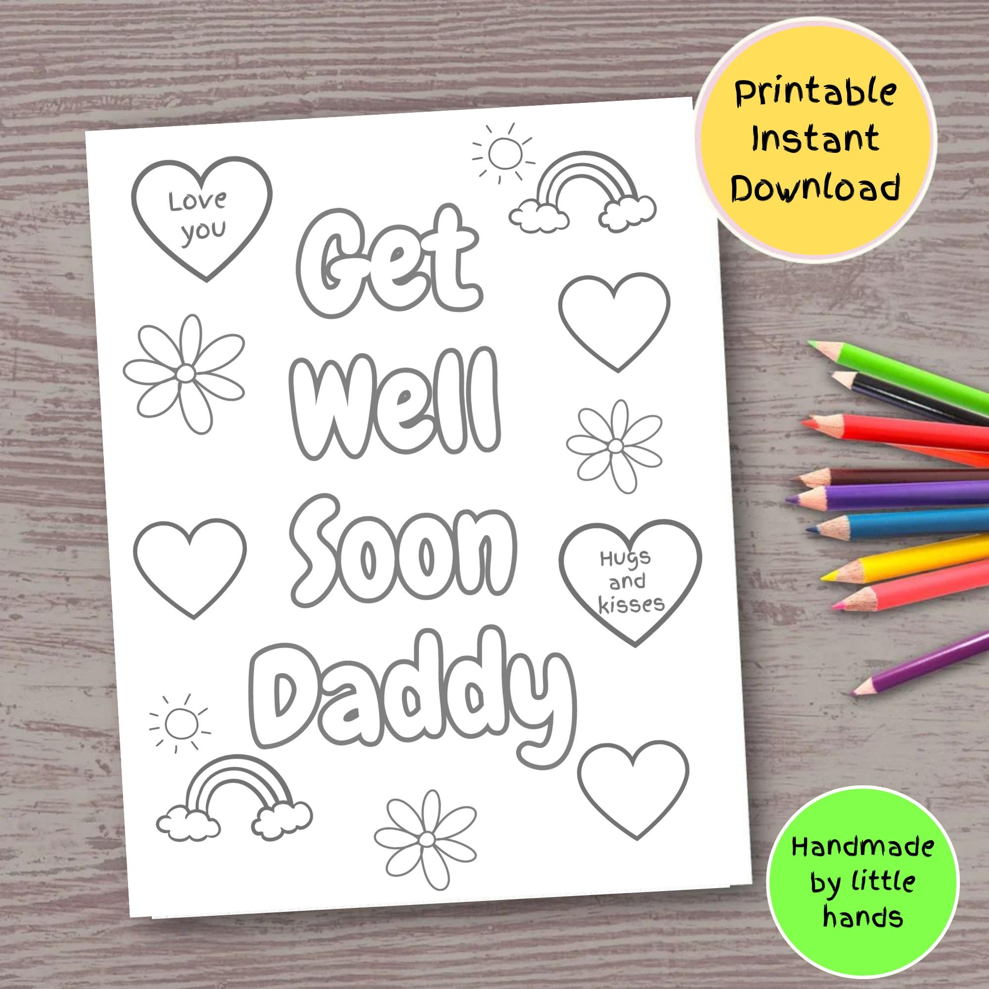 Free Printable Get Well Soon Coloring Cards