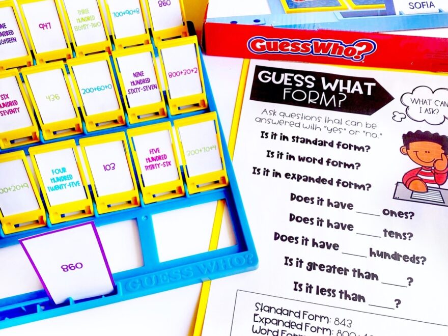 GUESS WHO Math Games For Standard Form Expanded Form And Word Form Life Between Summers