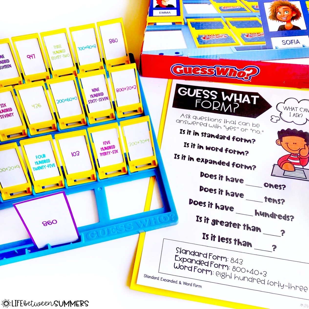 GUESS WHO Math Games For Standard Form Expanded Form And Word Form Life Between Summers