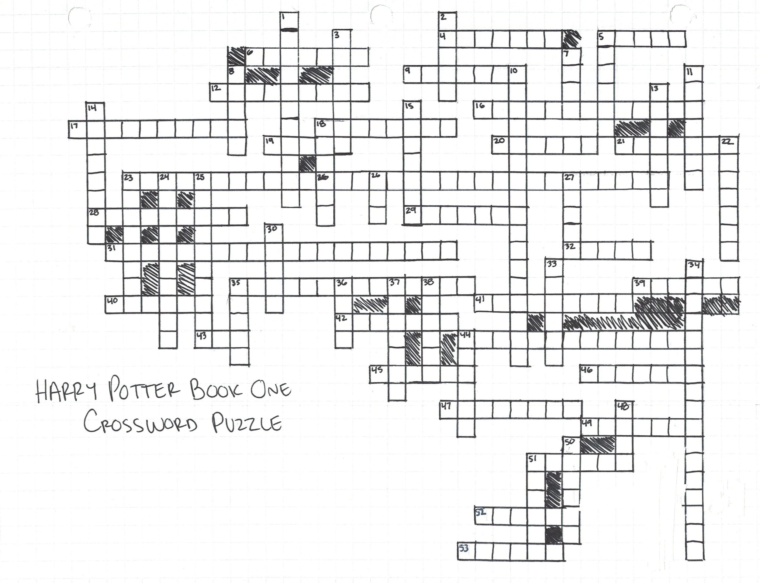 Harry Potter And The Sorcerer s Stone Crossword Puzzle Bayley Reads Books