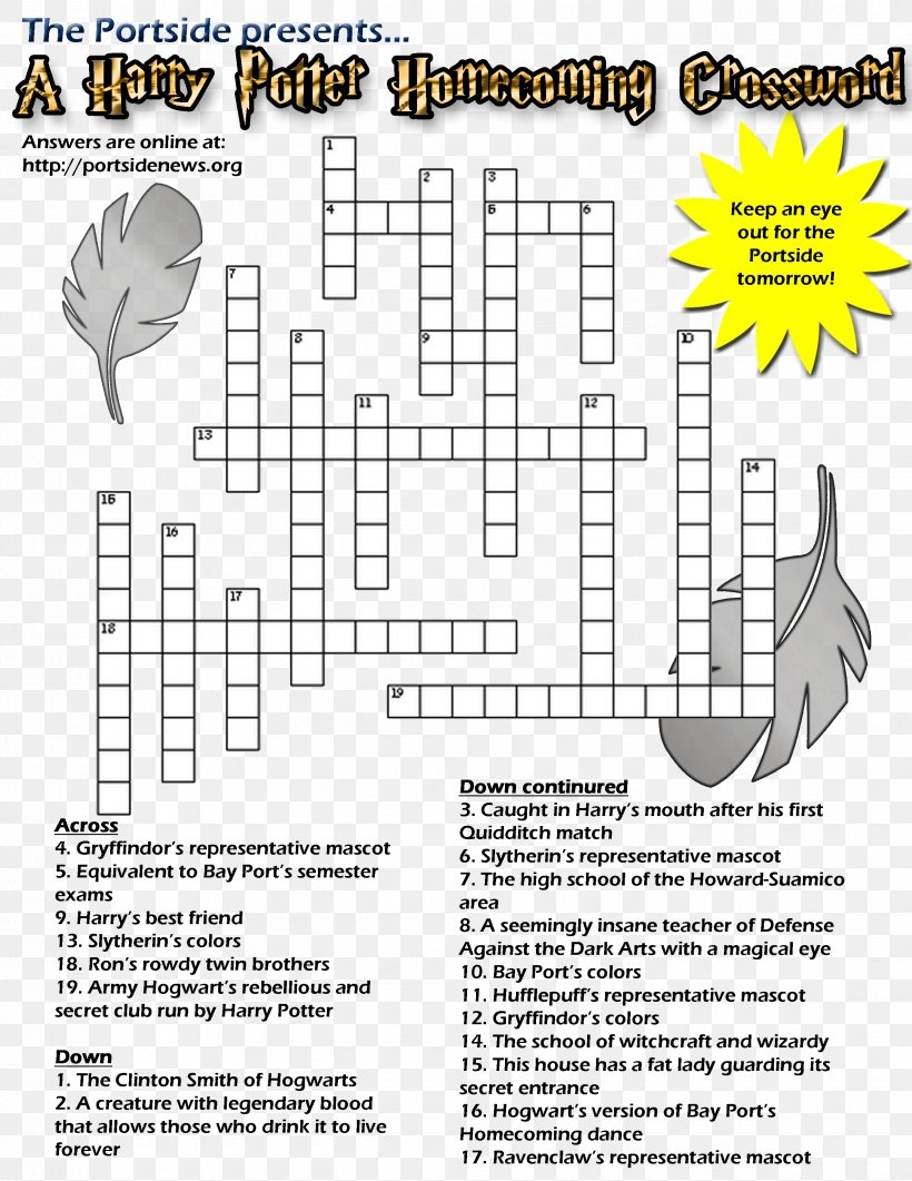 Harry Potter Crossword Puzzles Printable