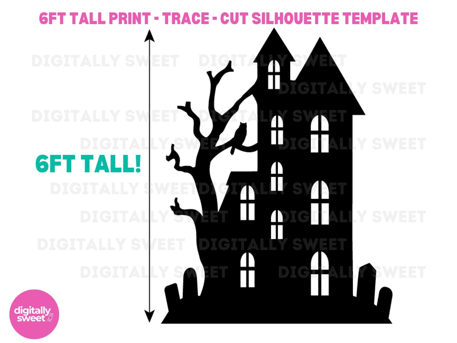Haunted House Printable Trace And Cut PDF Template 6 Ft Tall Halloween Decor 6 Feet High Wood Cardboard DIY Halloween Display Etsy Haunted House Printable Trace And Cut PDF Template 6 Ft Tall Halloween Decor 6 Feet High Wood Cardboard DIY Halloween Display Etsy