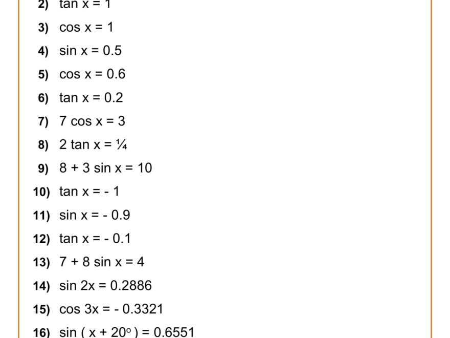 High School Math Worksheets Math Worksheets PDF