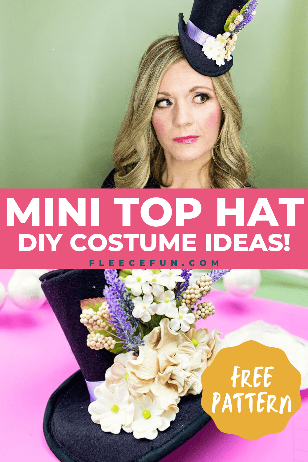 How To Make A Mini Top Hat free Pattern Template Fleece Fun