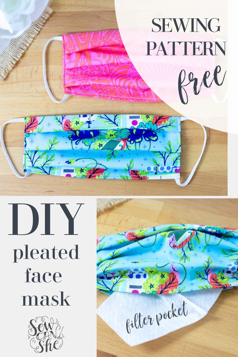 How To Sew An Easy Pleated Fabric Face Mask With A Filter Pocket